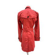 Burberry Red Long Trench Coat UK8